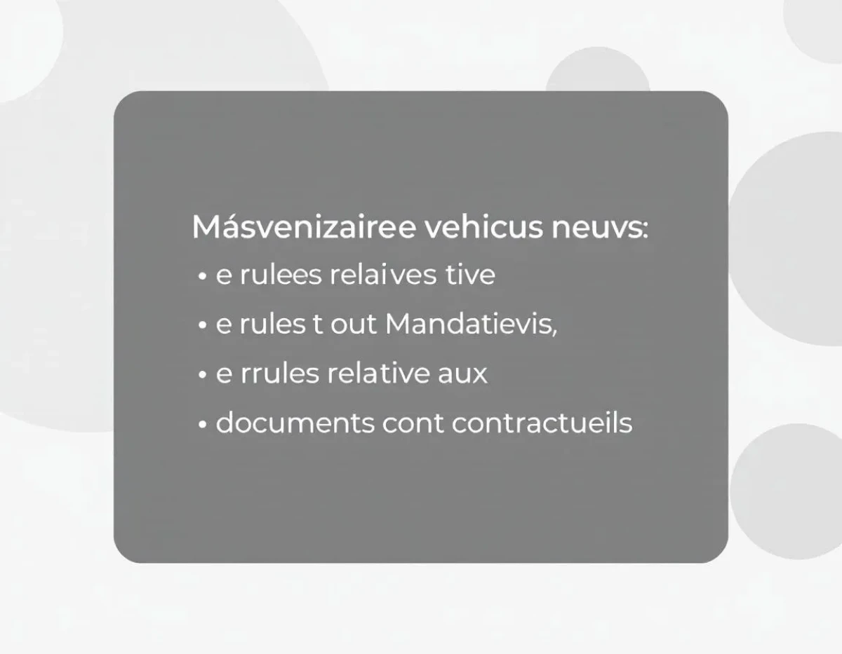 Mandataire voiture neuve et règles relatives aux documents contractuels